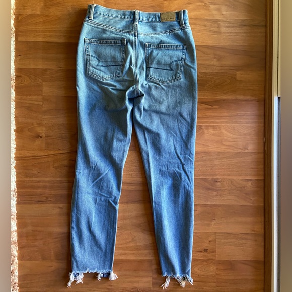 Blue High Waisted Distressed Denim Jeans Straight Leg in Women’s size 0 - Picture 2 of 6